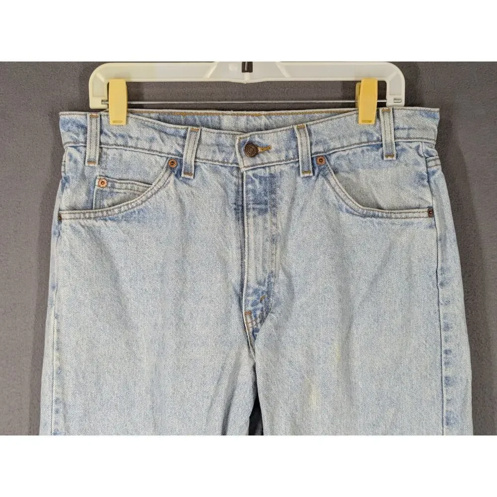 1997 Levi's 550 Relaxed Fit Light Wash Denim Jeans Orange Tab 34x30